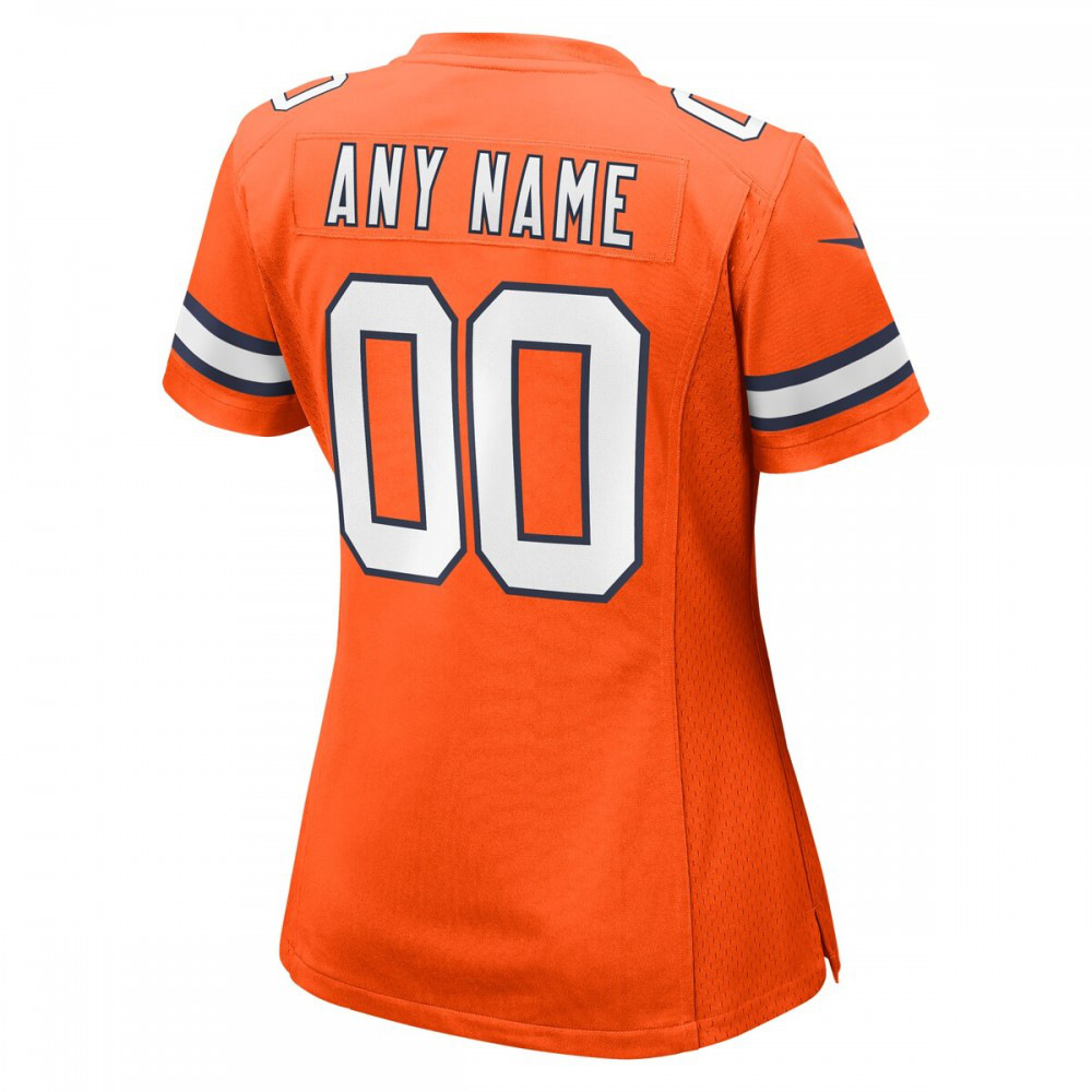 Denver Broncos Nike Women's Alternate Custom Game Jersey - Orange-GridironStore